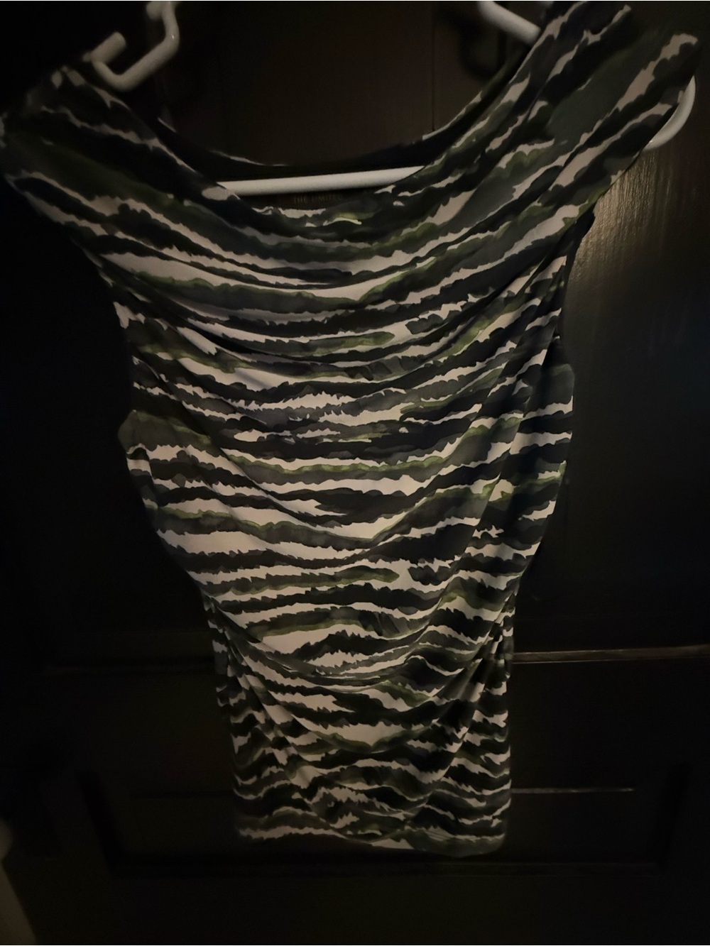 The Limited Green Black White Printed Tank Top